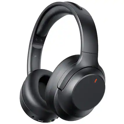 Front. COWIN - Active Noise Cancelling Wireless Bluetooth Headphones BT6.0 ENC Microphone Stereo Deep Bass - black.