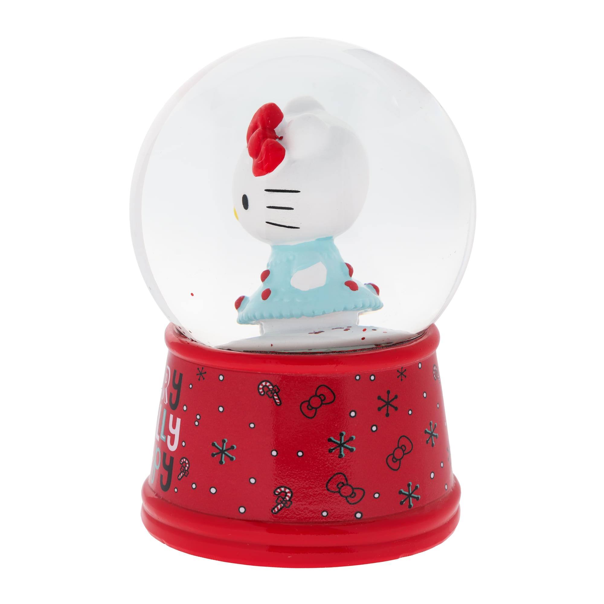 Alt View 1. Silver Buffalo - Sanrio Hello Kitty "Merry Jolly Happy" Snow Globe | 6 Inches Tall - Red.