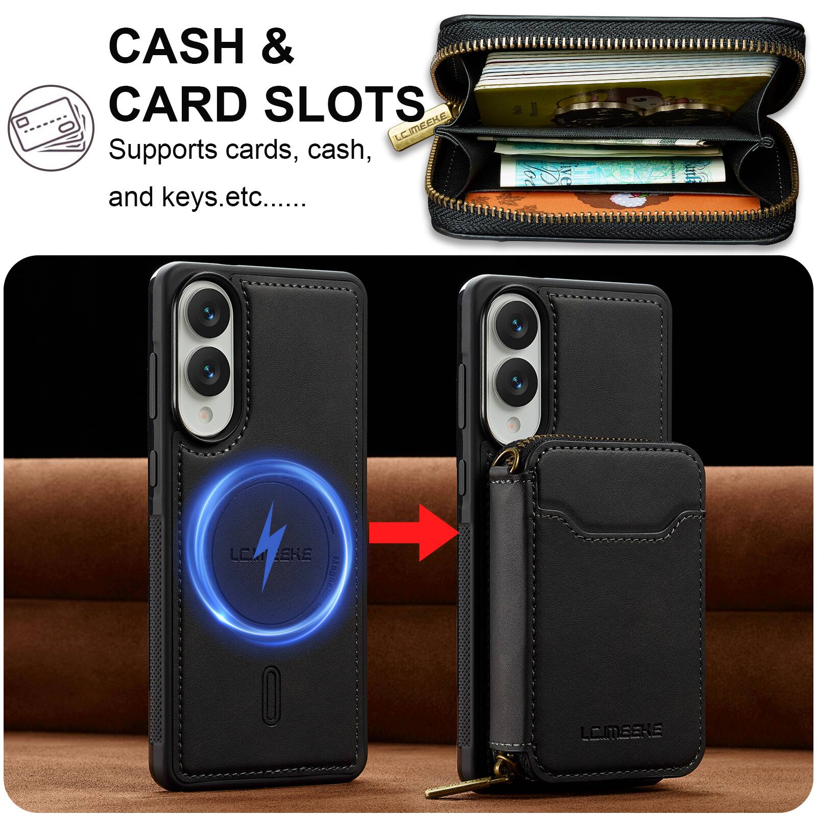 CASH & CARD SLOTS  
Supports cards, cash, and keys, etc.....