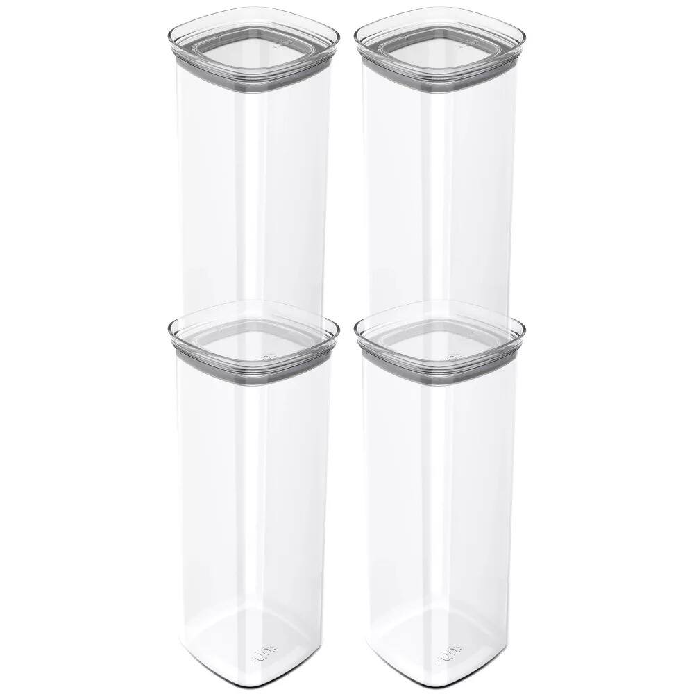 Alt View 9. OU - OU Airtight Food Storage Container 8pc (set of 4) Pantry Organizer with Leak Proof Lid, BPA Free - Clear.