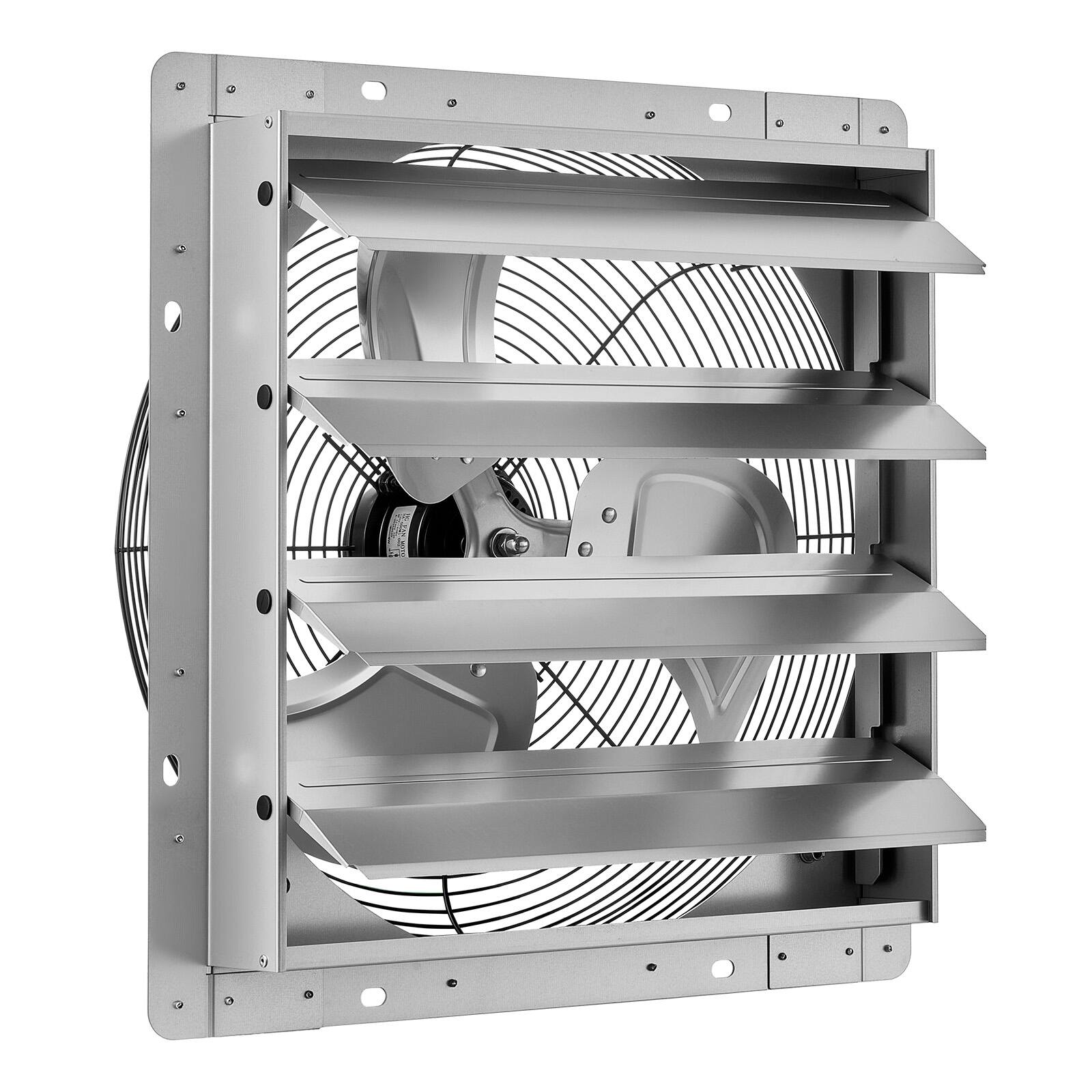 Alt View 5. VEVOR - 16 Inch Shutter Exhaust Fan Wall Mounted Automatic Louvers Silver, Sturdy Steel Housing, 2438 CFM Low Noise, AC Motor - Silver.