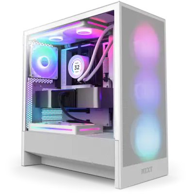 NZXT H5 Flow RGB 2024 Compact ATX Mid Tower Airflow PC Case White NZXT H5 Flow RGB 2024 Compact ATX Mid Tower Airflow PC Case White