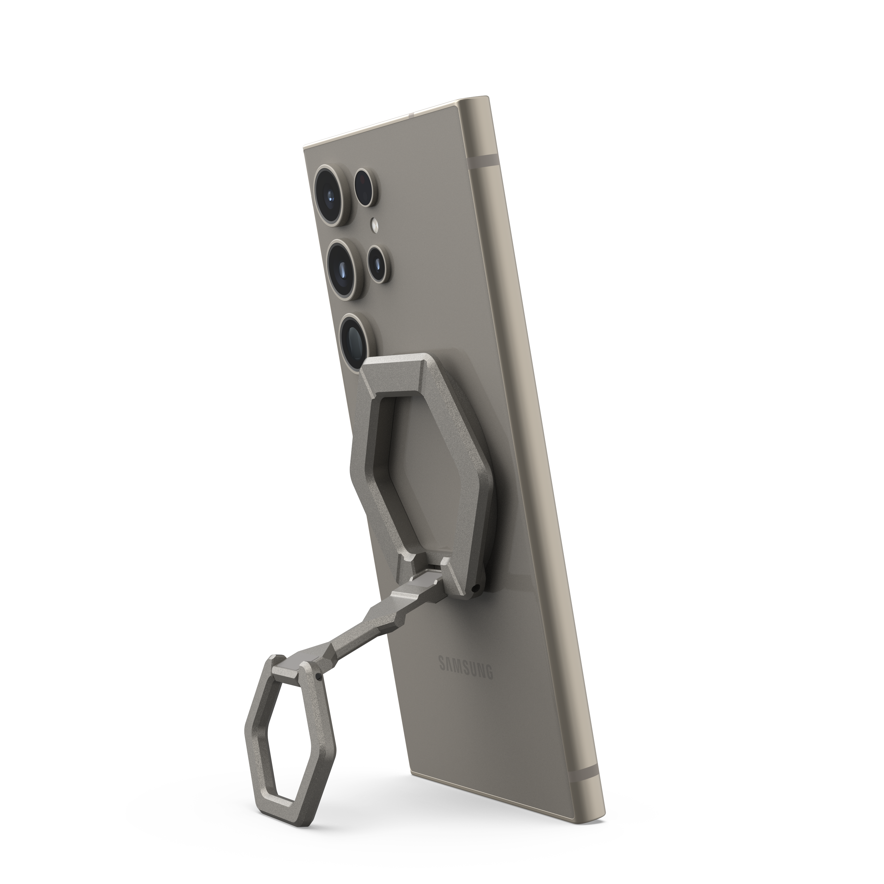 Alt View 11. UAG - Magnetic Phone Ring Stand, Universal MagSafe Phone Grip & Stand, Ultra-Strong Magnetic Hold, Premium Zinc, Sturdy - Titanium.