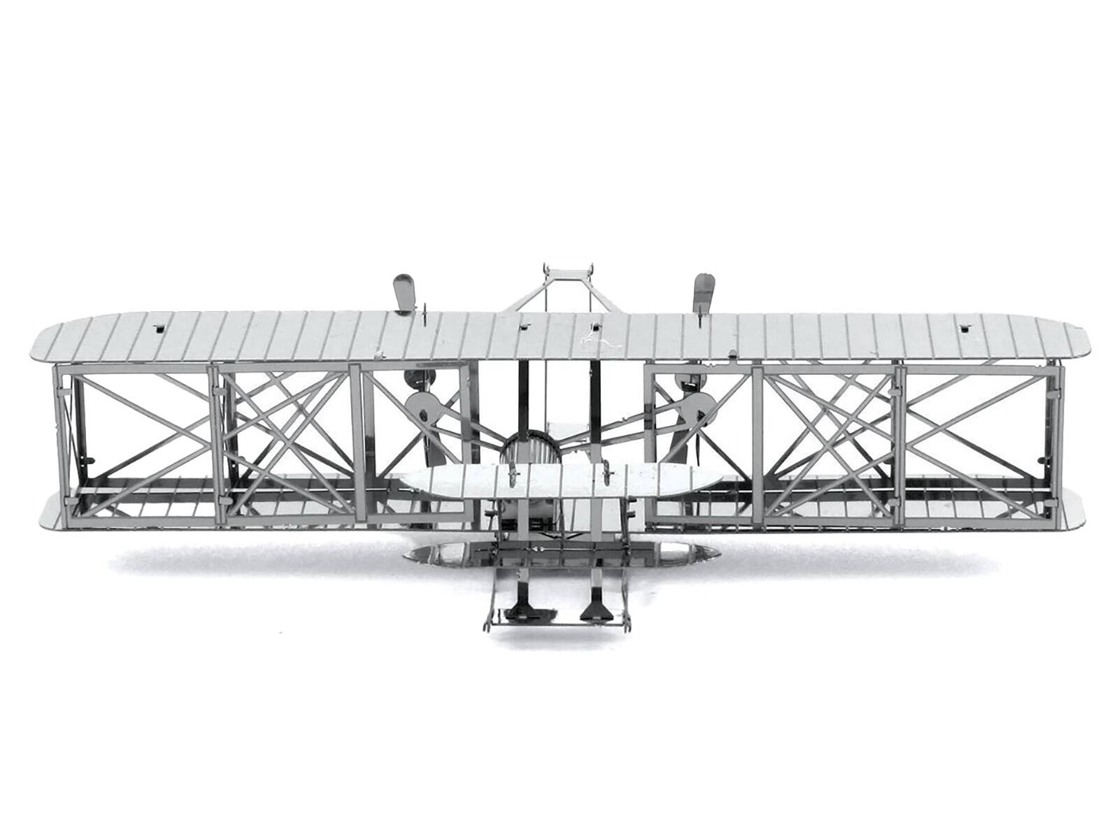 Back. Metal Earth - Model Kit Wright Brothers Airplane (Moderate Difficulty) Steel Model by Metal Earth - Silver.
