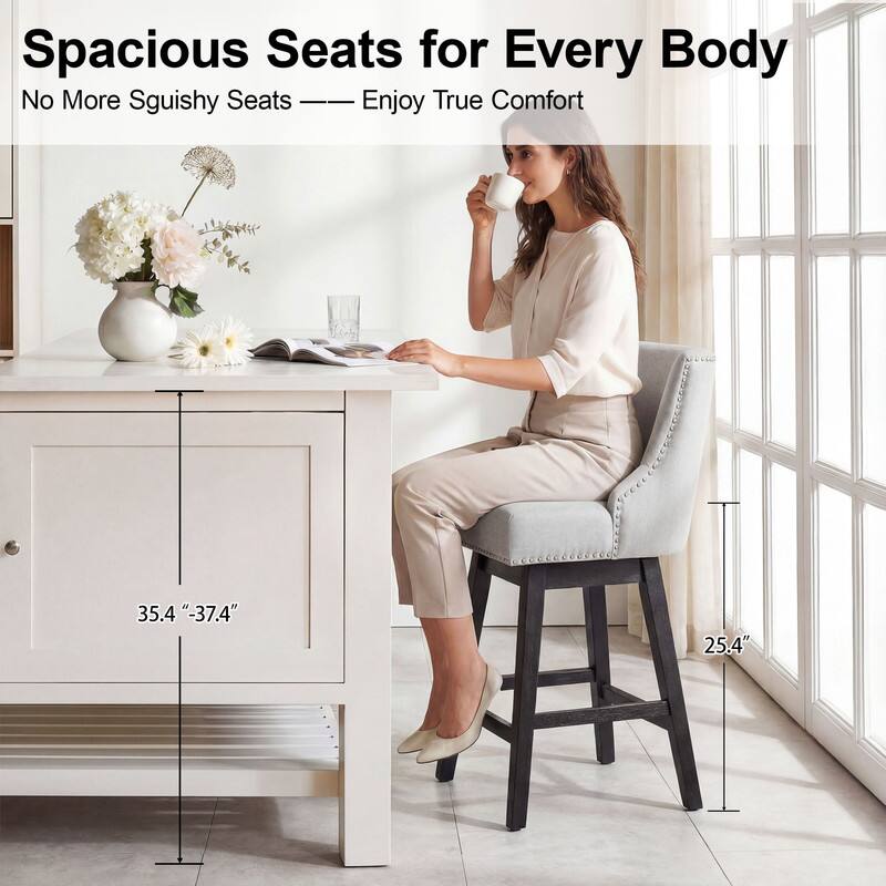 Spacious Seats for Every Body  
No More Squishy Seats — Enjoy True Comfort  

35.4" - 37.4"  
25.4"