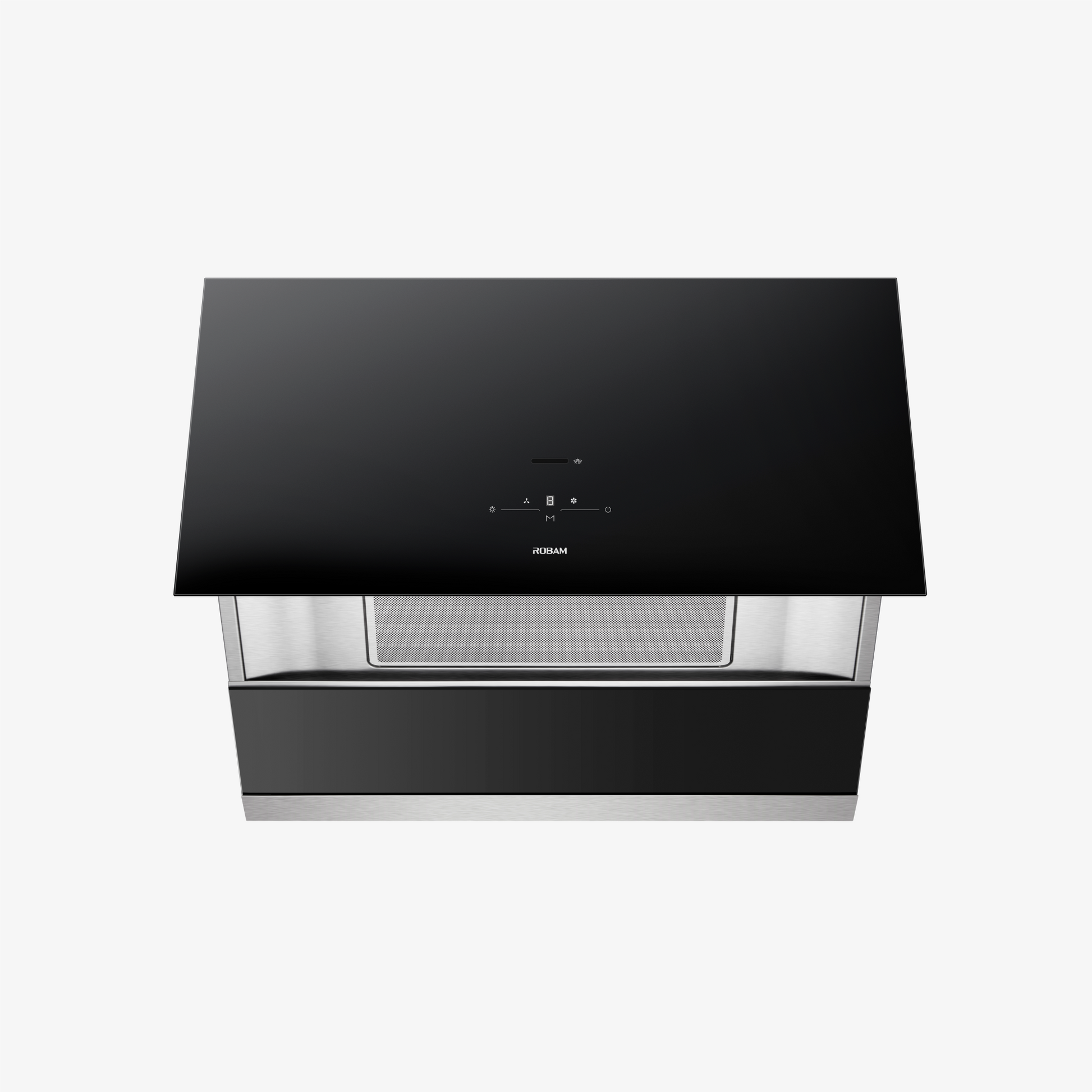 Angle. Robam - R-Max Series 36" Under Cabinet/Wall Mount Range Hood - 1200 CFM, Gesture Control, BLDC Motor, Delay Shut off, LED Light - Black.