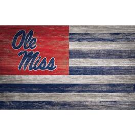 Fan Creations - Ole Miss Rebels 11'' x 19'' Distressed Flag Sign - Multicolor