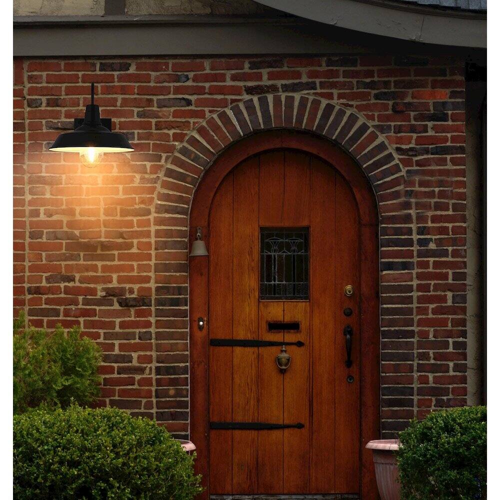 Alt View 4. Elegant Lighting - Rayan 14 Inch Outdoor Wall Sconce In Black - Black.
