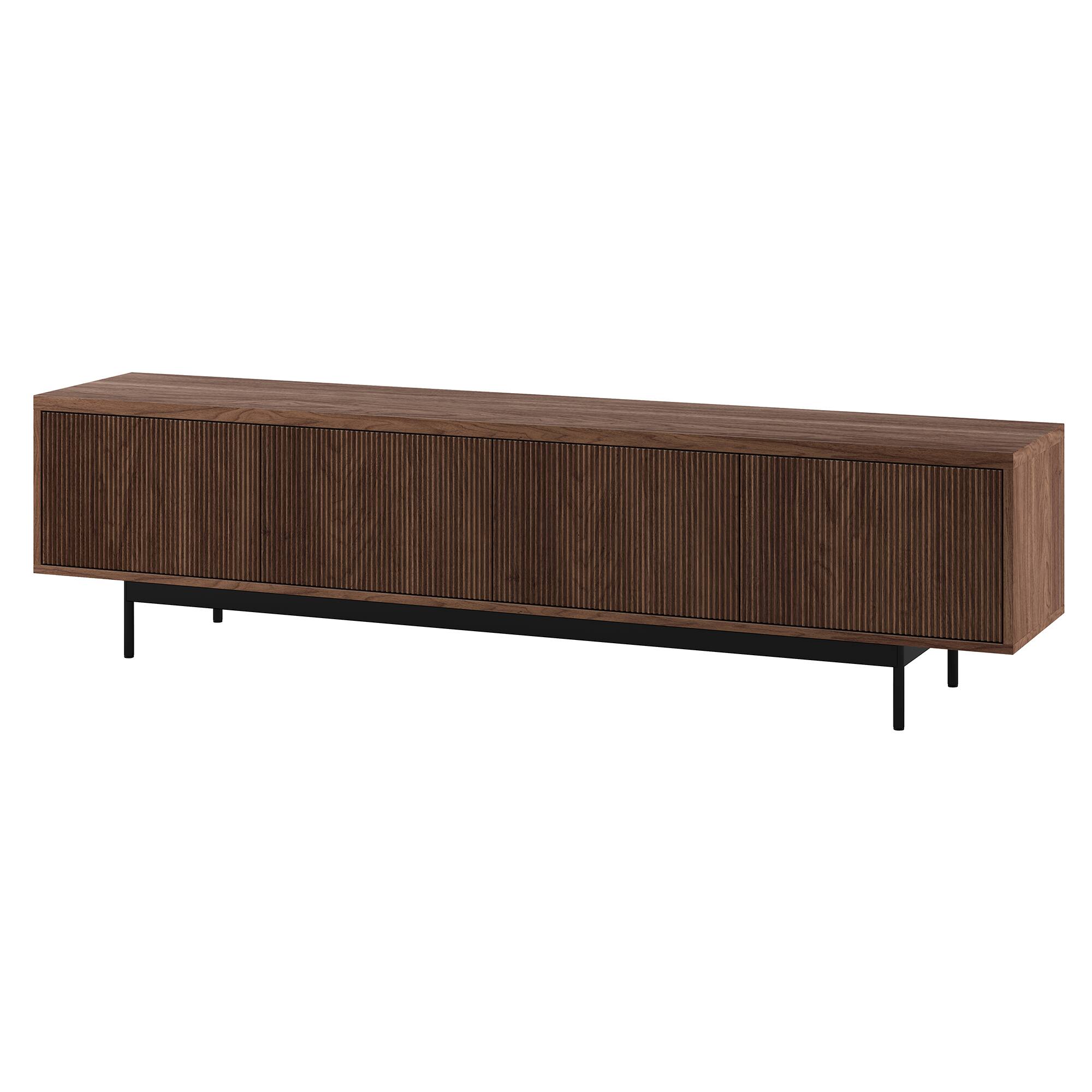 Left. Hudson&Canal - Whitman Rectangular Fluted TV Stand for TV's up to 85" in Satin Walnut - Satin Walnut.