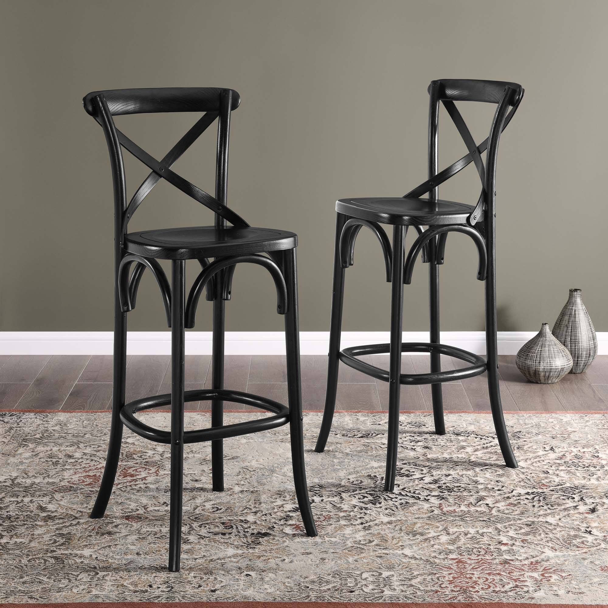 Alt View 5. Modway - Gear Bar Stool - Black.