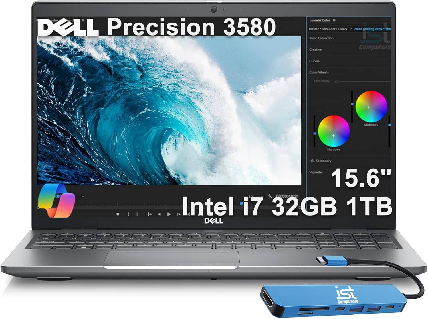 Dell - Precision 3580 15.6" FHD Touchscreen Workstation Laptop - Core i7 with 32GB RAM - 1TB SSD - Thunderbolt 4 - Win 11 Pro - Gary