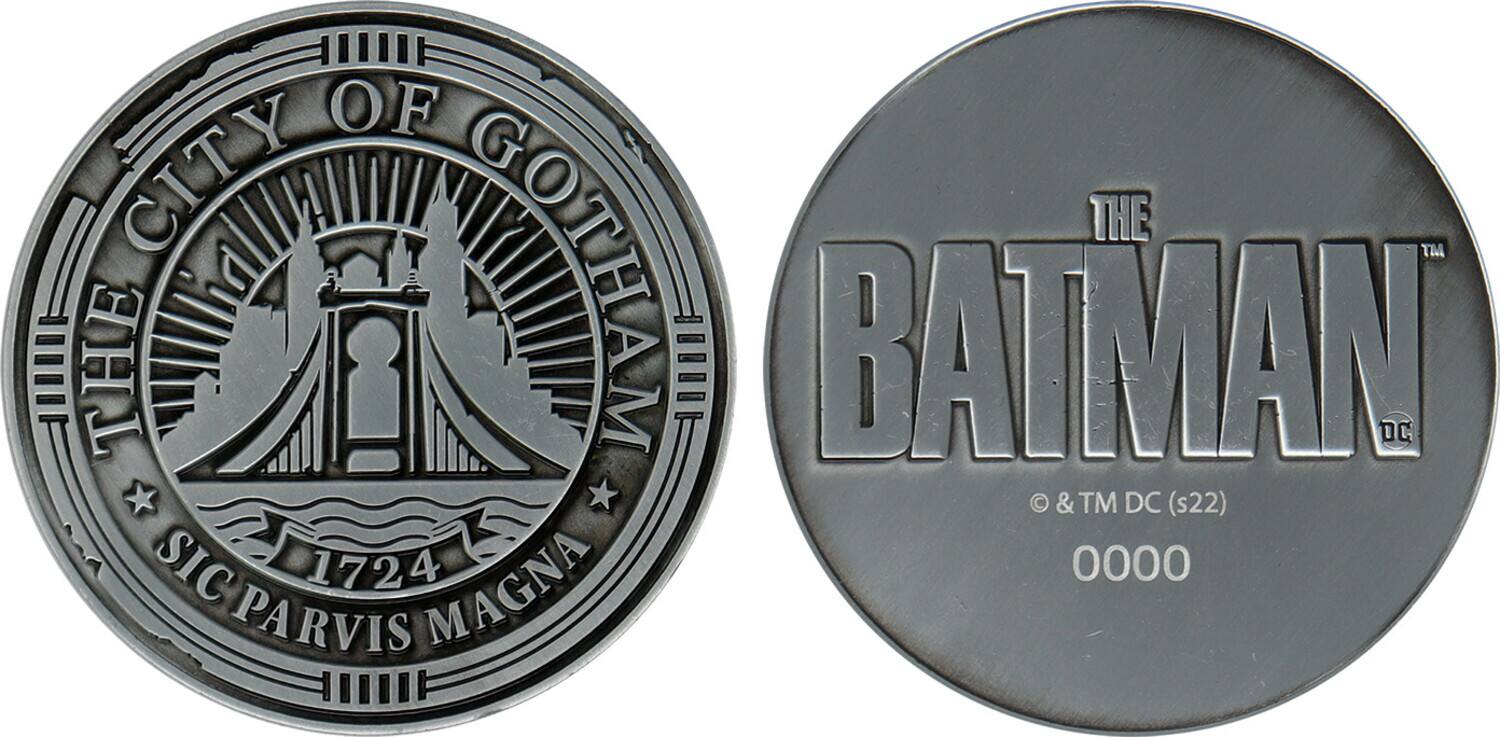 THE CITY OF GOTHAM  
THE  
SIC PARVIS MAGNA  
1724  

THE BATMAN  
© & TM DC (s22)  
0000