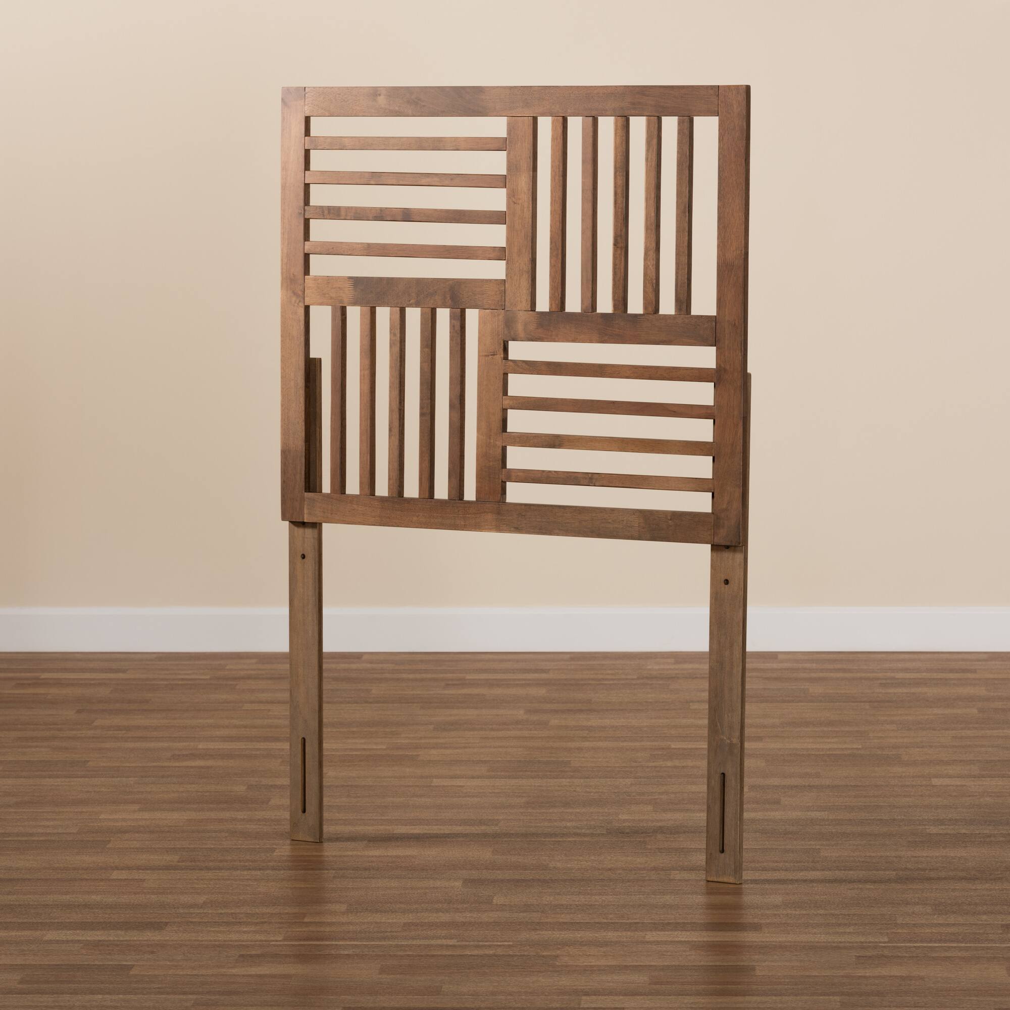 Back. Baxton Studio - Adler Modern and Contemporary Transitional Finished Wood Twin Size Headboard - Ash Walnut.