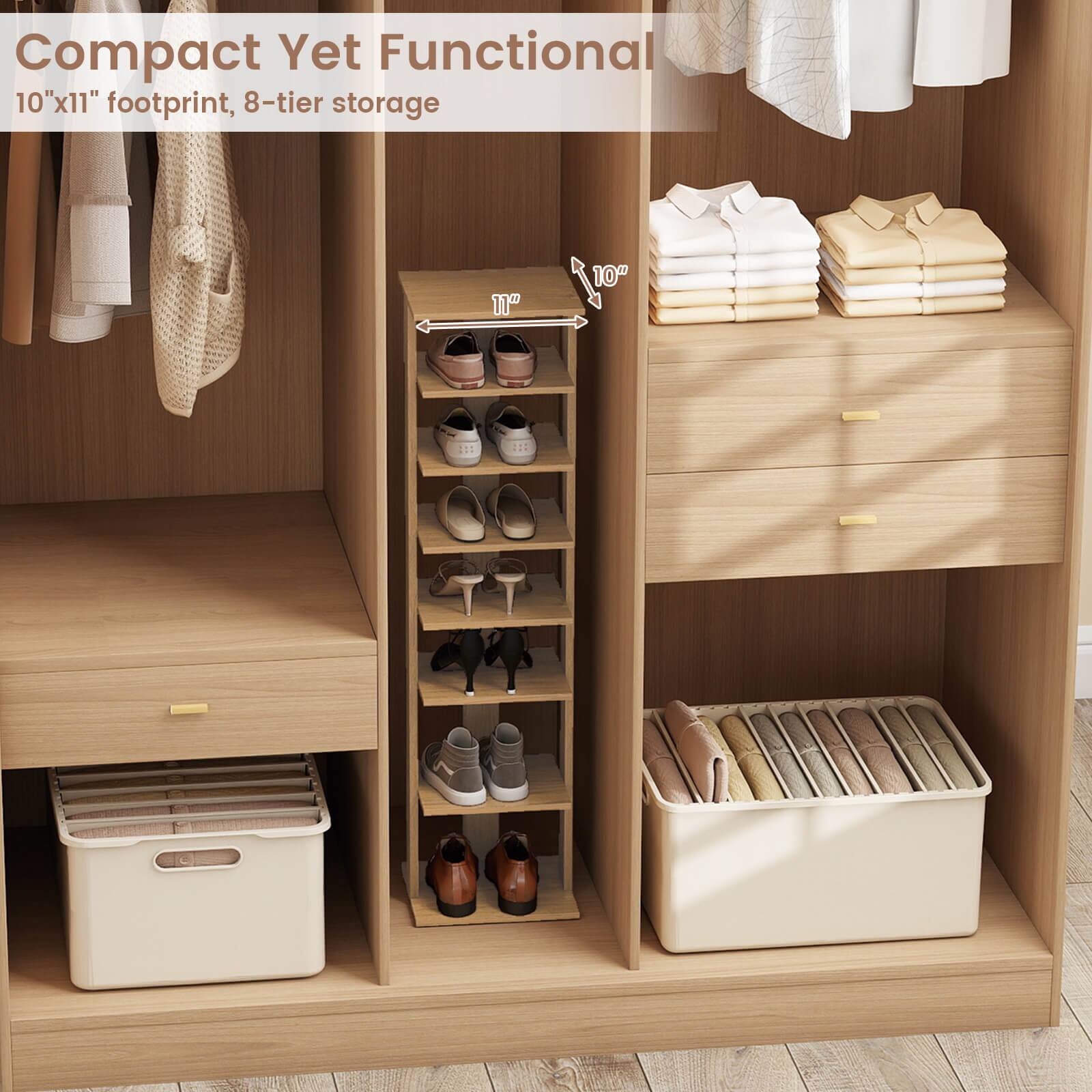 Compact Yet Functional  
10"x11" footprint, 8-tier storage