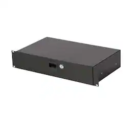 On Stage Stands - OnStage RDLS2000 2U Locking Rack Drawer, Shallow (RDLS 2000) - Black