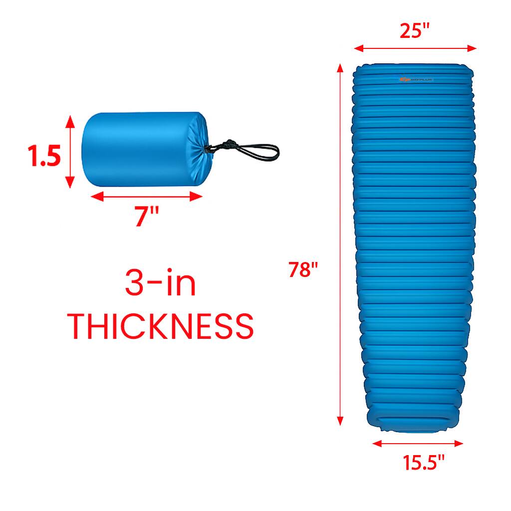 25" x 78" x 15.5"  
3-in THICKNESS  
1.5" x 7"