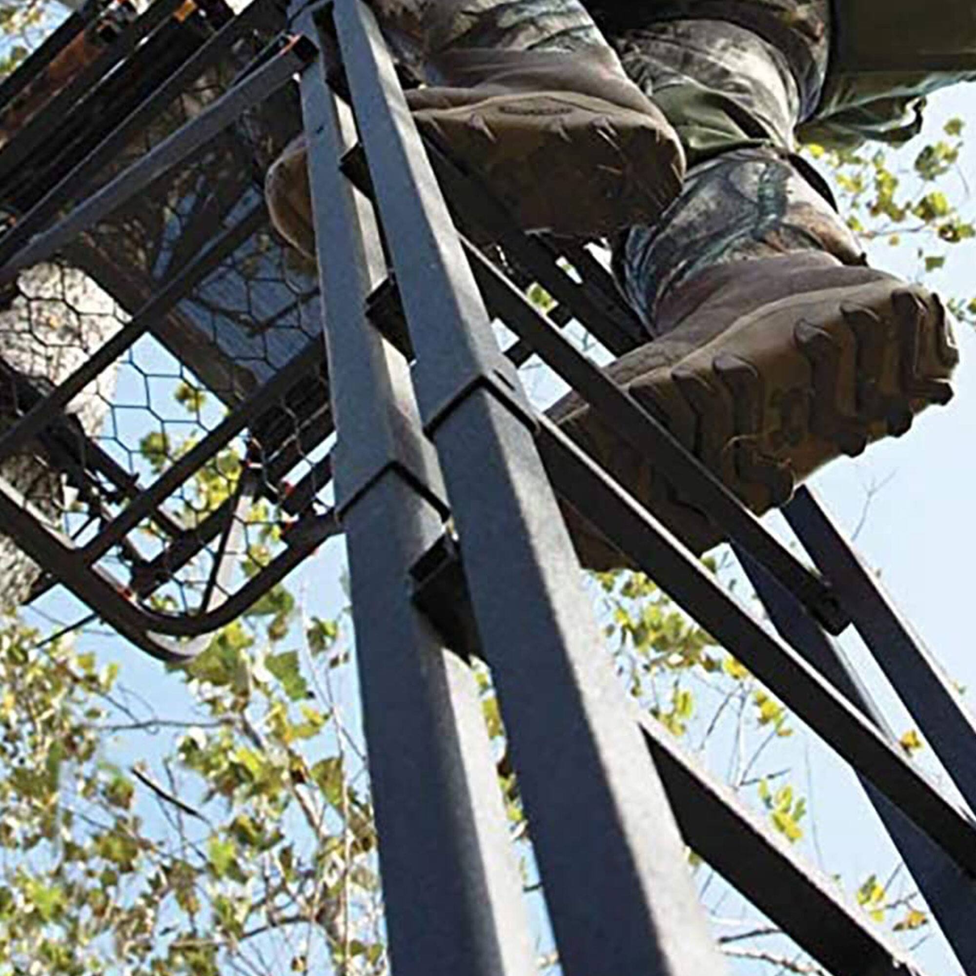 Alt View 5. Muddy - Muddy Huntsman Deluxe 17 Foot Hunting Ladderstand, 1 Person Climbing Tree Stand - Black.