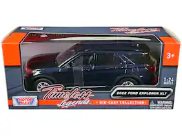 2022 Ford Explorer XLT "Timeless Legends" Series 1/24 Diecast Model Car by Motormax - Dark Blue Metallic