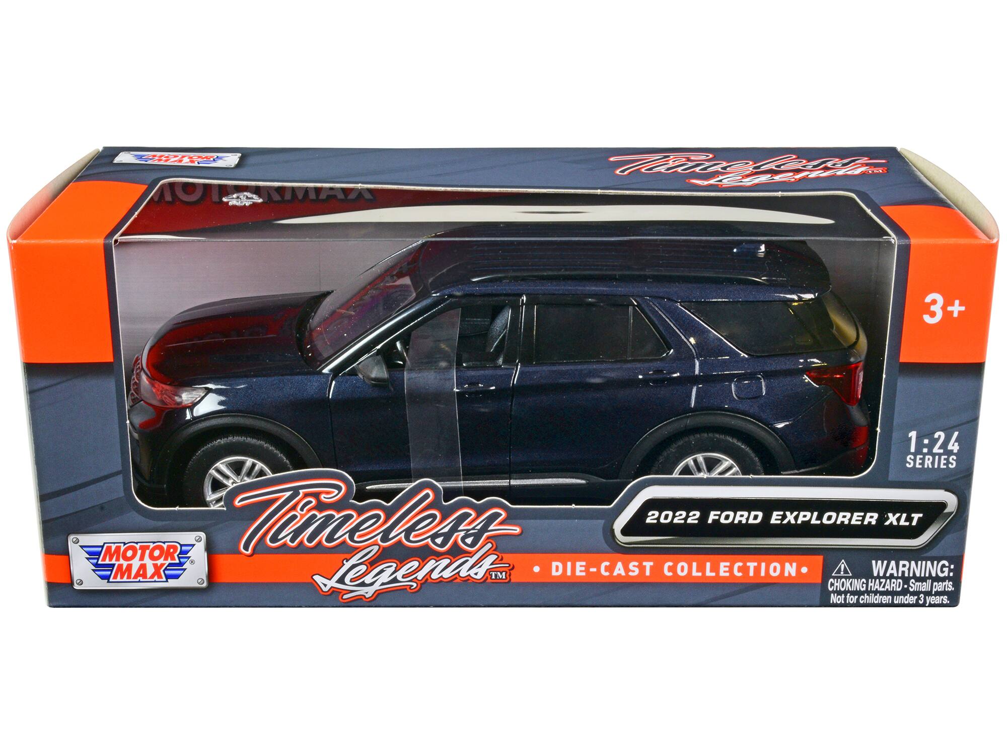 Timeless Legends™  
MOTOR MAX  
1:24 SERIES  
2022 FORD EXPLORER XLT  
DIE-CAST COLLECTION  

WARNING: CHOKING HAZARD - Small parts. Not for children under 3 years.  

3+