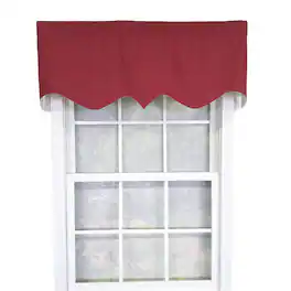 RLF Home - Twill Regal Fully Lined Cotton Window Rod Pocket Valance 50" x 17" Vibrant - Red
