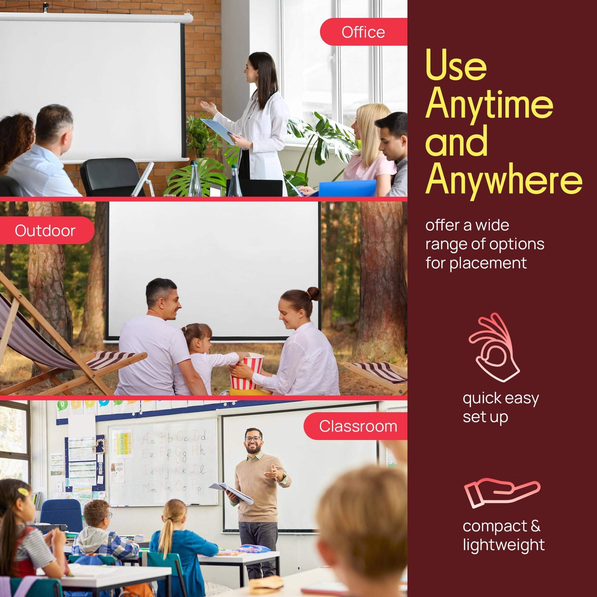 Outdoor Office Use Anytime and Anywhere offer a wide range of options for placement. Classroom quick easy set up compact & lightweight