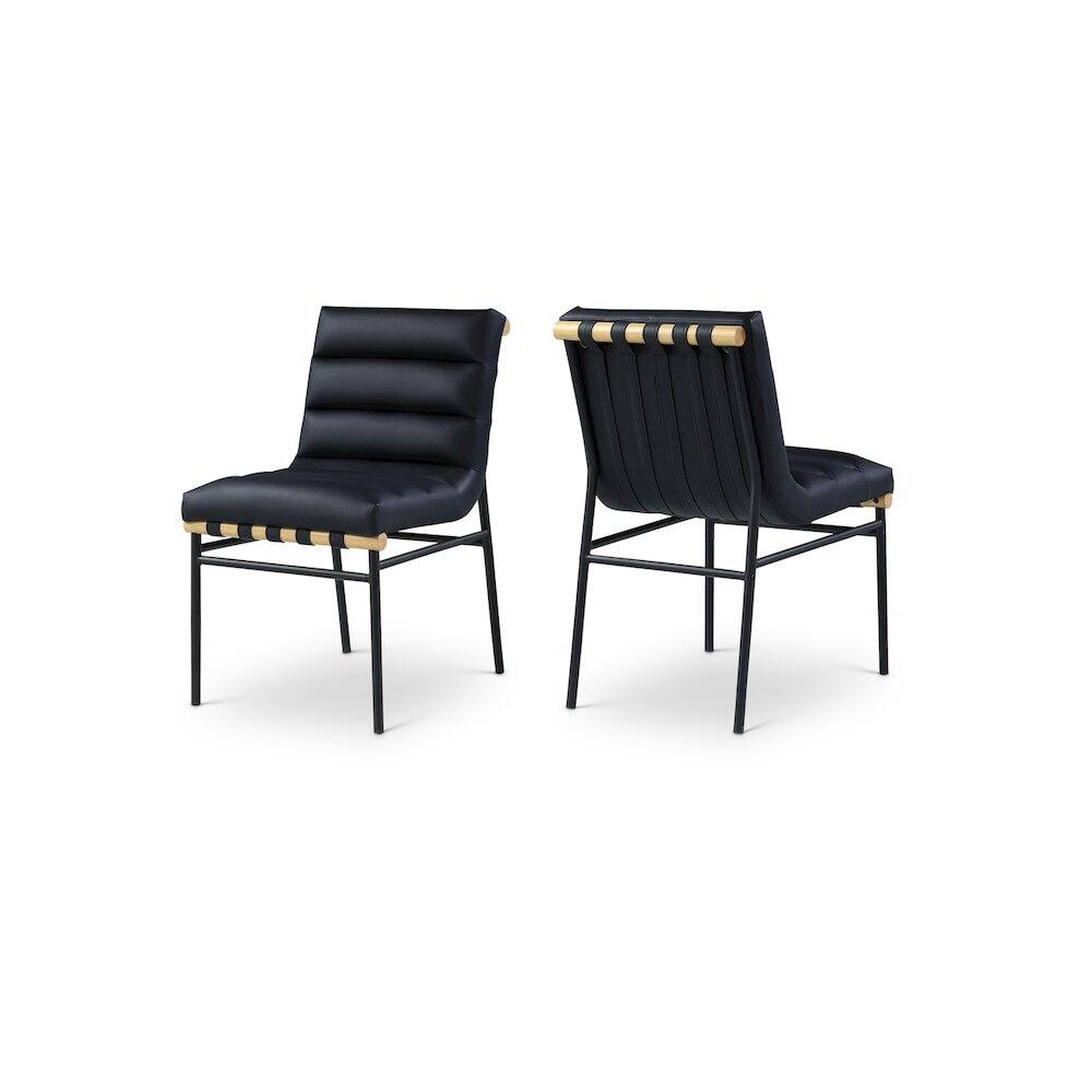 Meridian Furniture - Burke Vegan Leather Dining Chair, Set of 2 - Black