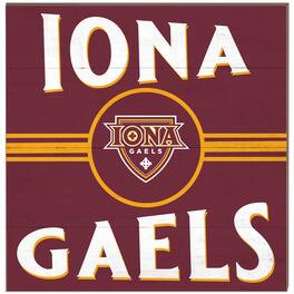 Jardine - Iona University Gaels 10" x 10" Retro Team Sign - Maroon