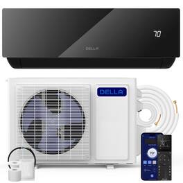Della - Umbra 9100 BTU 115V Mini Split AC with Heat Pump, Cools Up to 400 Square Feet - White