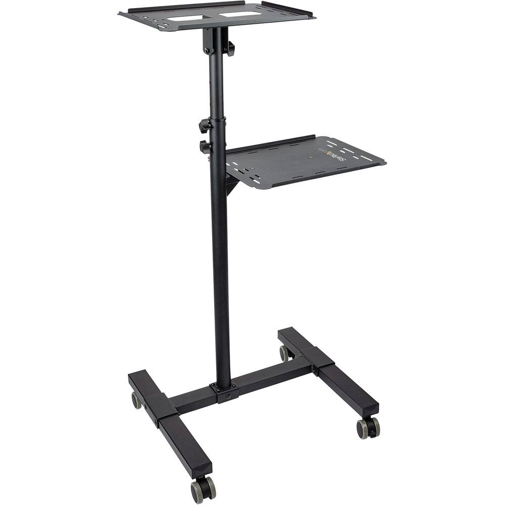 Front. StarTech.com - Mobile Projector and Laptop Stand/Cart, Heavy Duty Portable Projector Stand/Presentation Cart, Height Adjustable - Black.