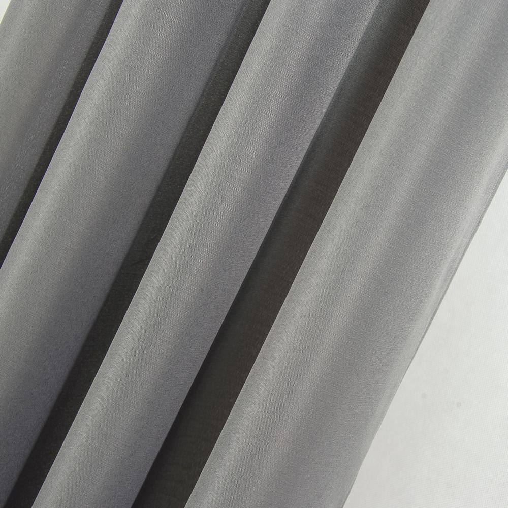 Angle. Olivia Gray - Olivia Gray Gilbert Solid Single Grommet Curtain Panel Pair - 54x84" Charcoal - Charcoal.