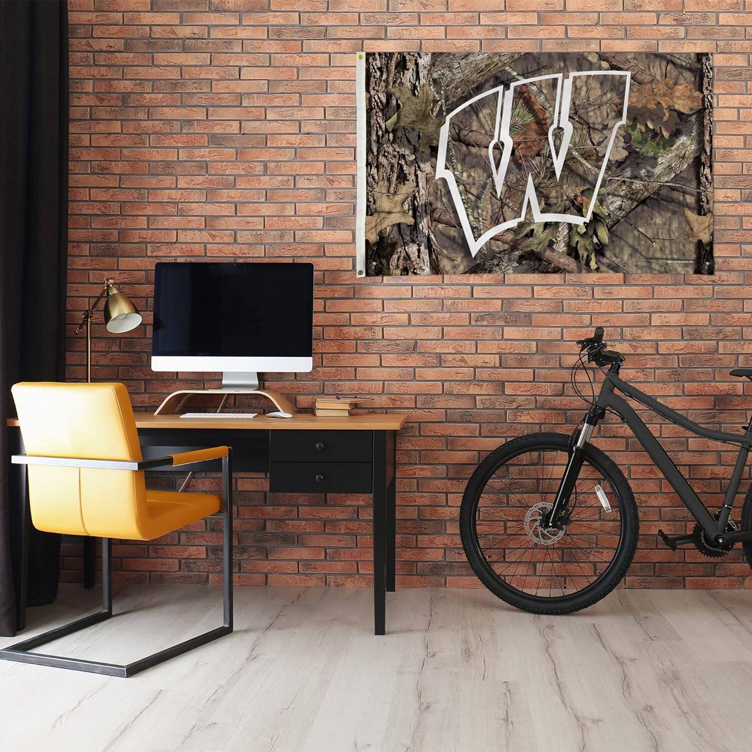 Alt View 2. Rico Industries - Wisconsin Badgers Indoor Outdoor Camo Look 3x5 Banner Flag - Multi.