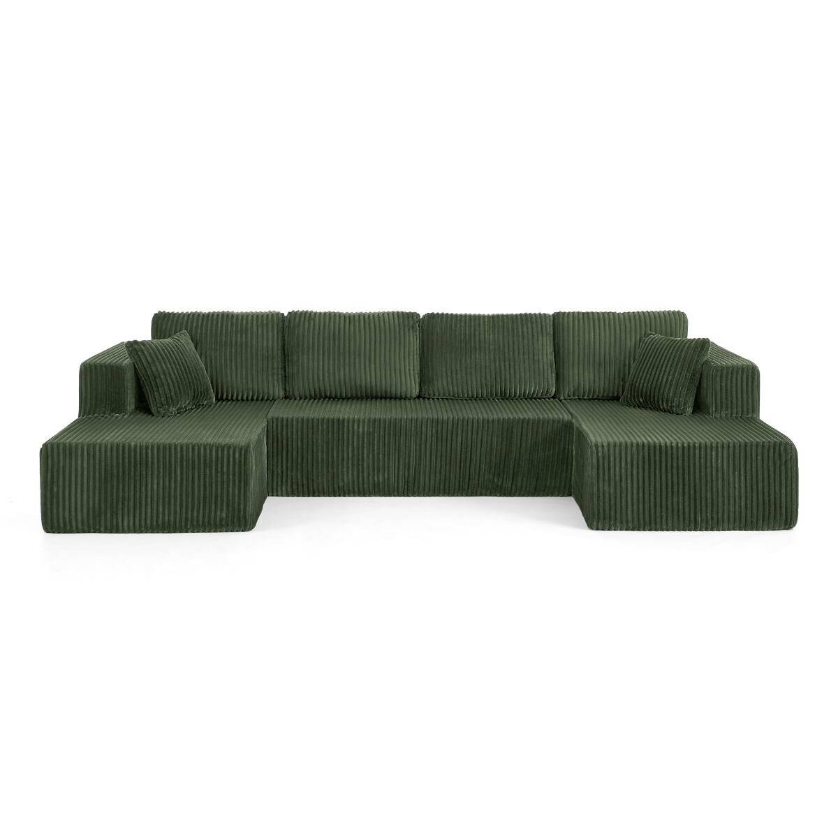 Alt View 4. Ropilly - Ropilly U Shaped Modular Sectional Sofa, Green Compressed Sectional Sofa Sleeper Sofa for Living Room - Green.