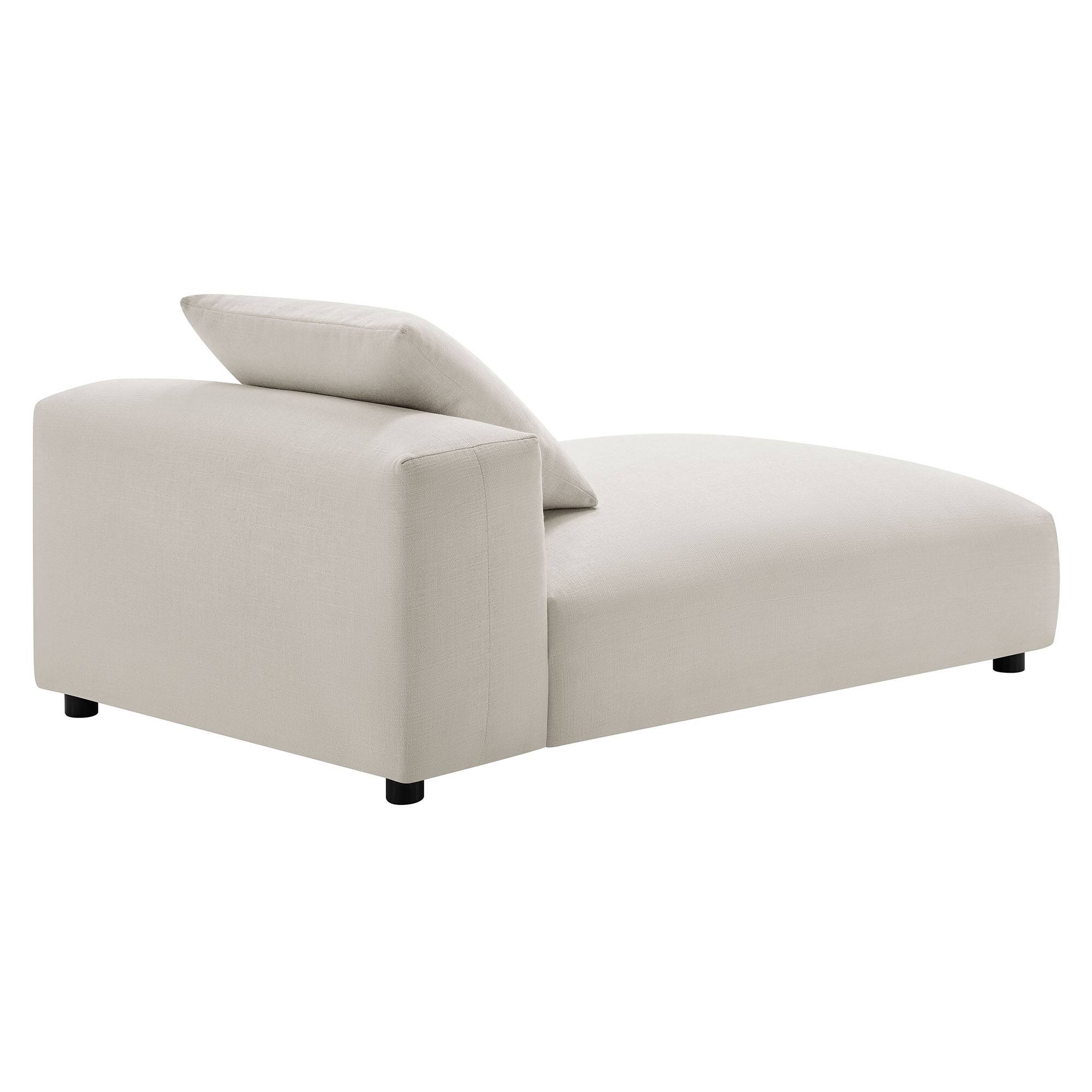 Alt View 4. Modway - Solace Modular Upholstered Fabric Armless Chaise Lounge by Modway - Salt.