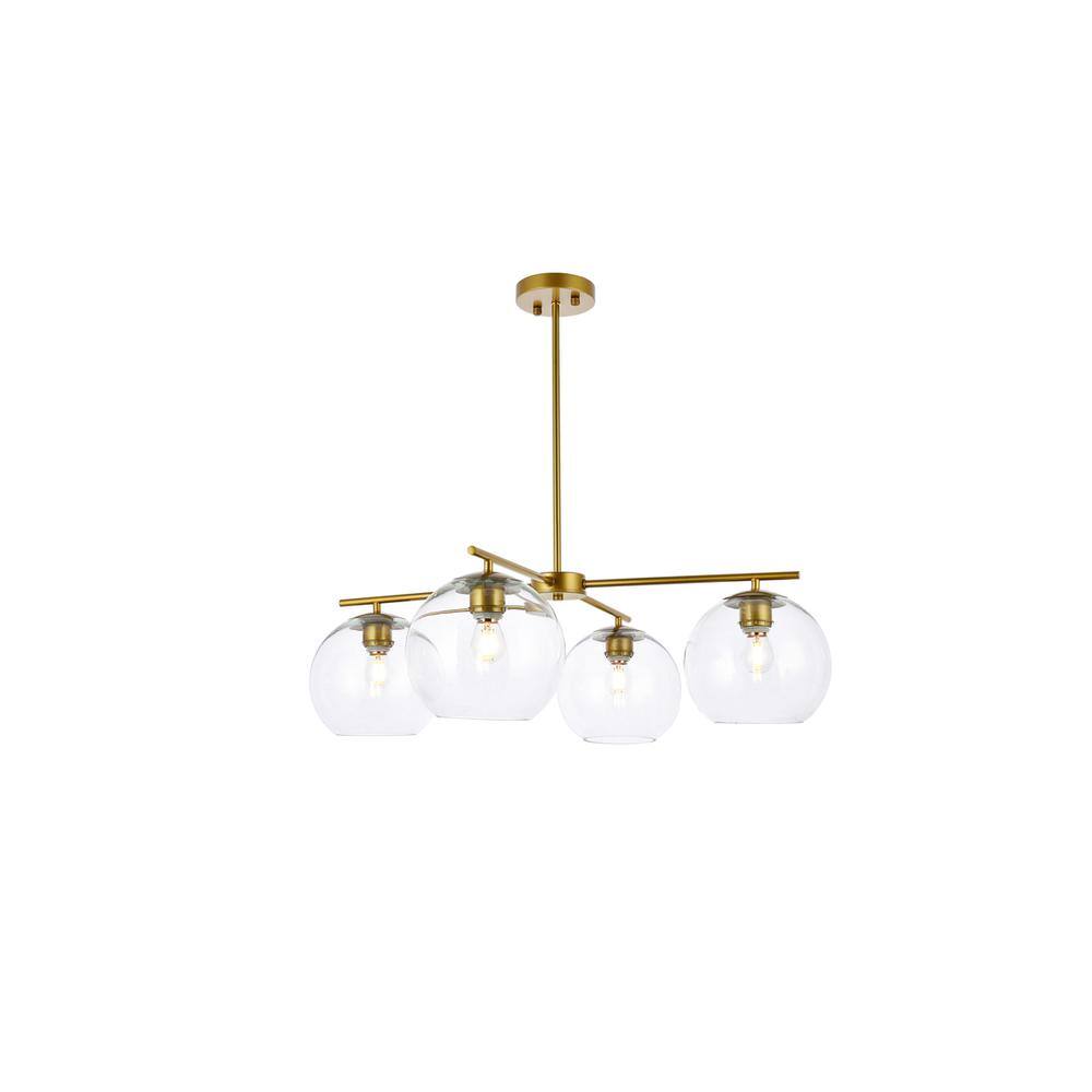 Alt View 6. Living District - Opus 4 lights brass pendant - Brass And Clear.