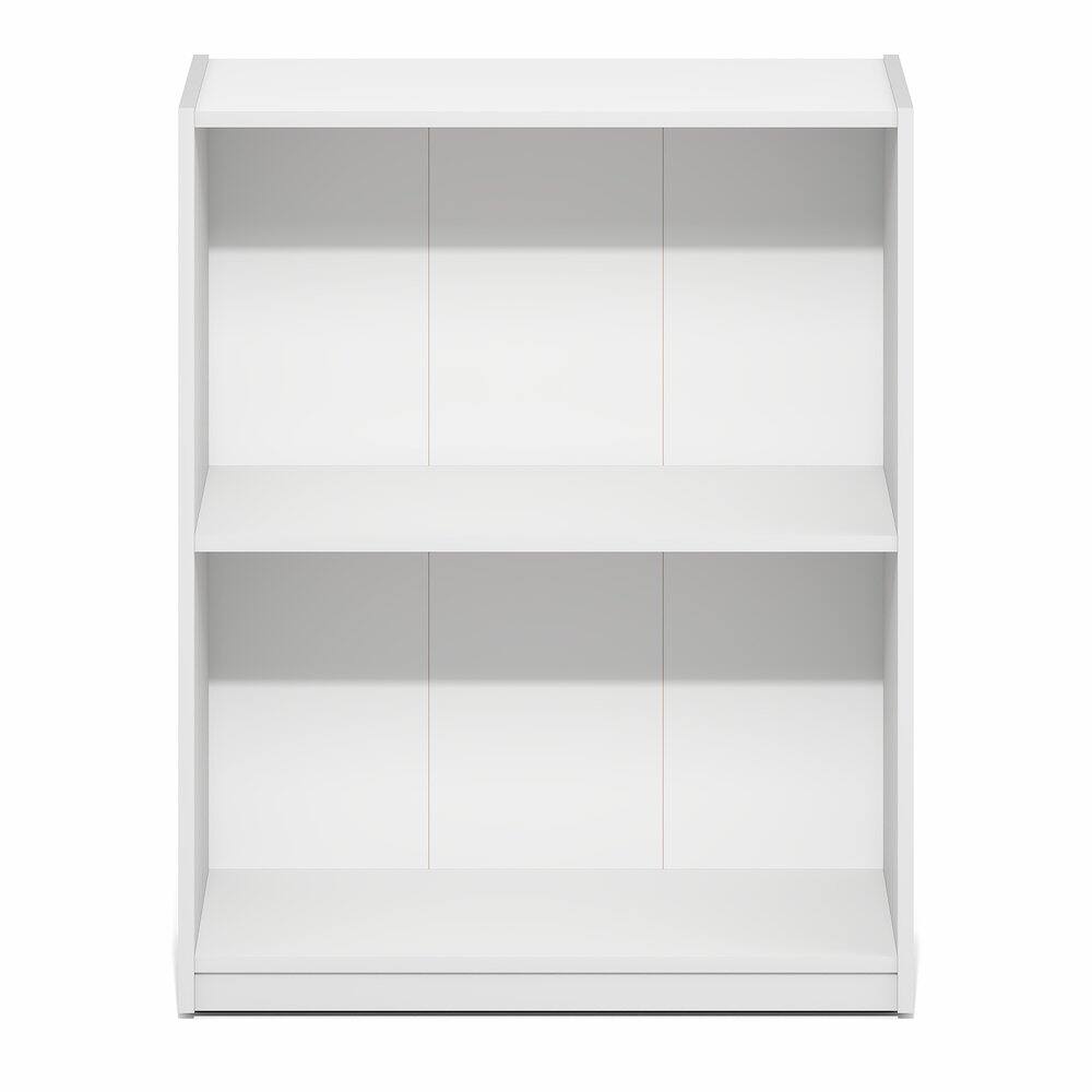 Back. Furinno - GRUEN Book Shelf, 2-Tier Small Bookshelf, Bookcase with Open Shelf, 8.3 x 21.8 x 27 - White.
