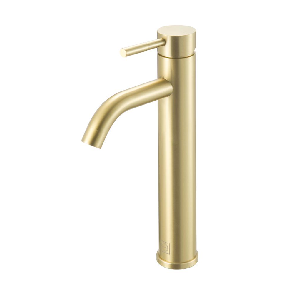 Alt View 3. Elegant Kitchen and Bath - Victor Single Hole Single Handle Bathroom Faucet in Brushed Gold - Brushed Gold.