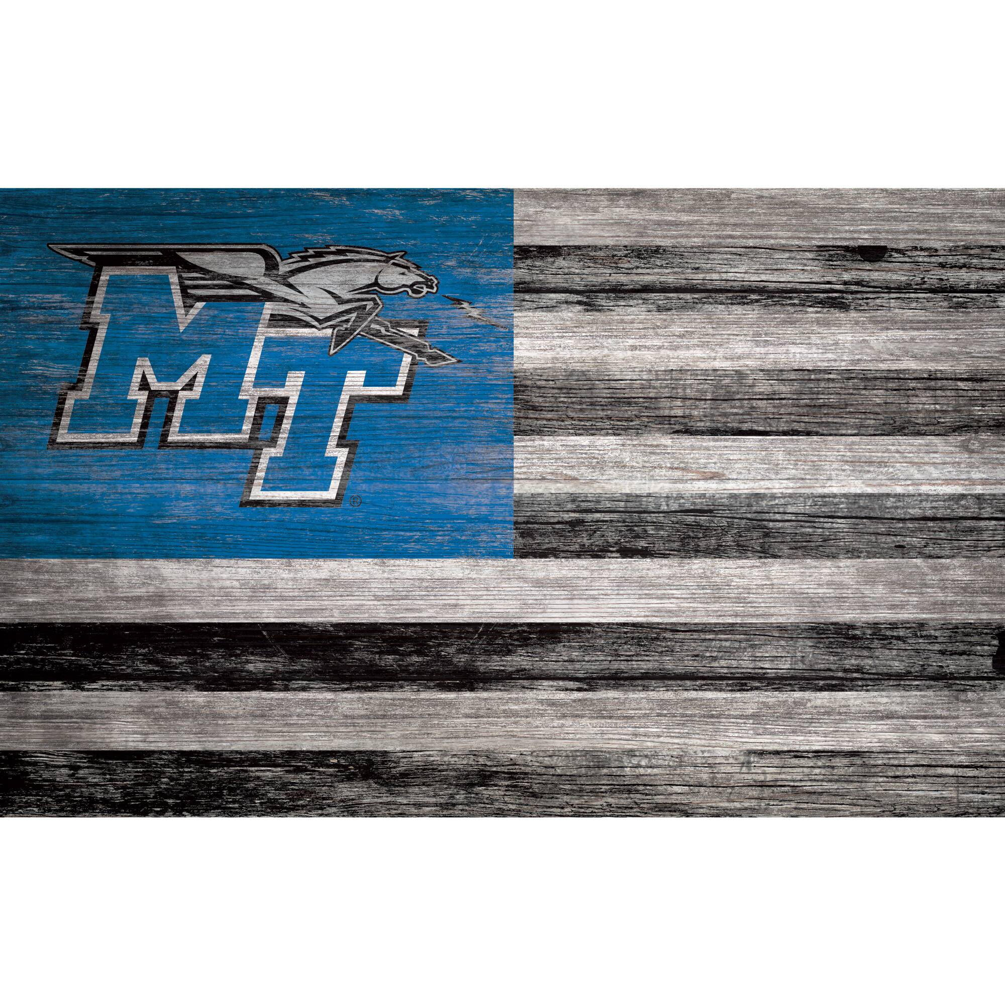 MTSU Blue Raiders 11'' x 19'' Distressed Flag Sign