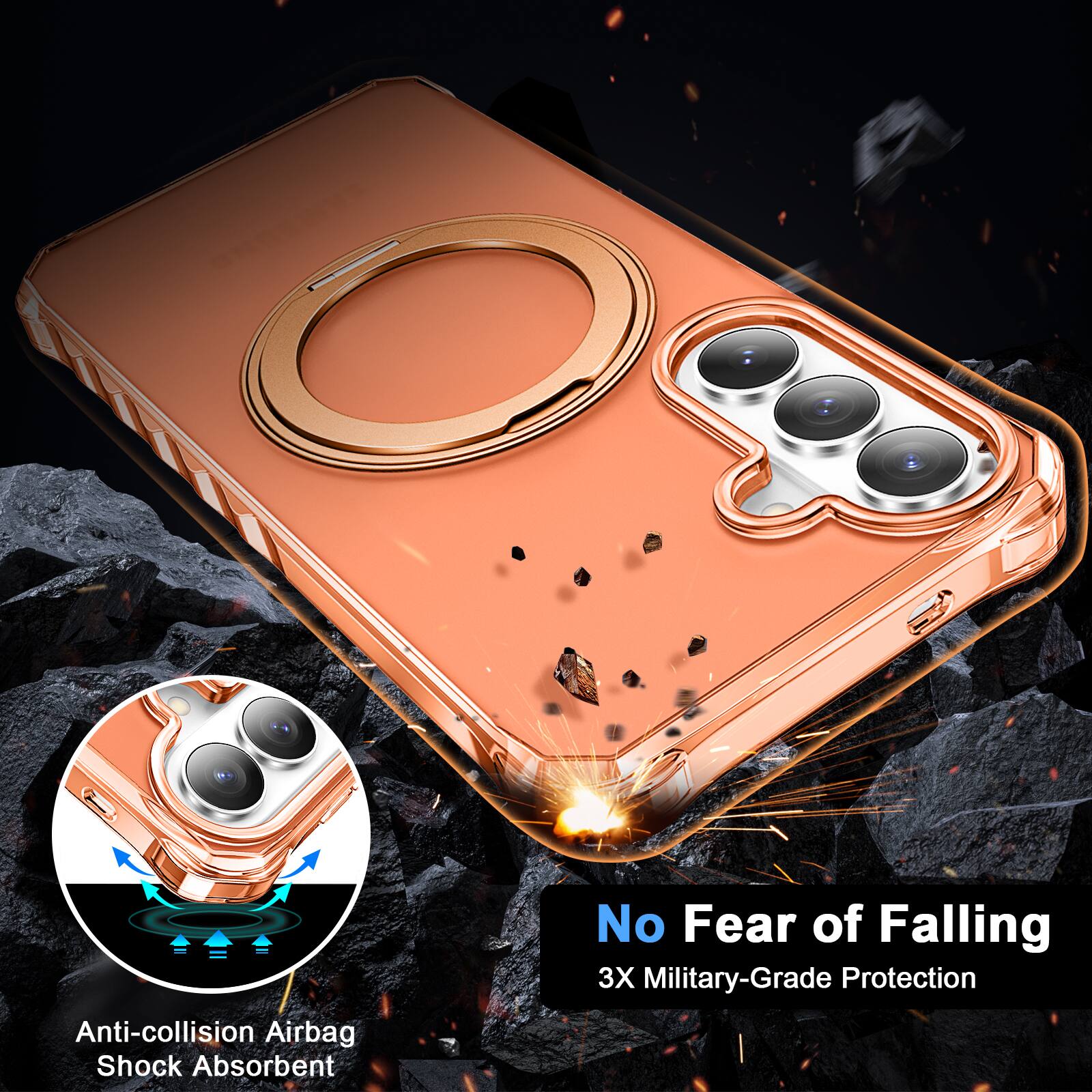 Anti-collision Airbag Shock Absorbent  
No Fear of Falling  
3X Military-Grade Protection