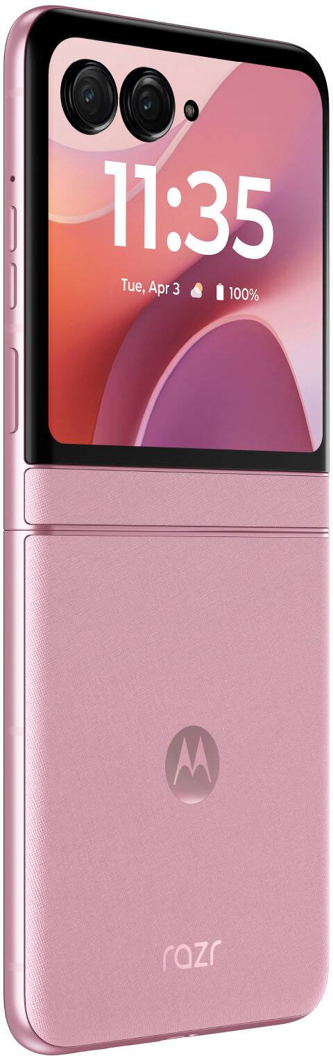 The text on the image reads: "11:35 Tue, Apr 3 100% M razr."