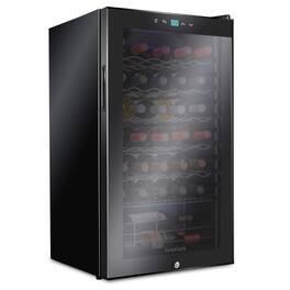 Ivation - 34 Bottle Compressor Wine Refrigerator, Freestanding Wine Cooler with Lock - Black