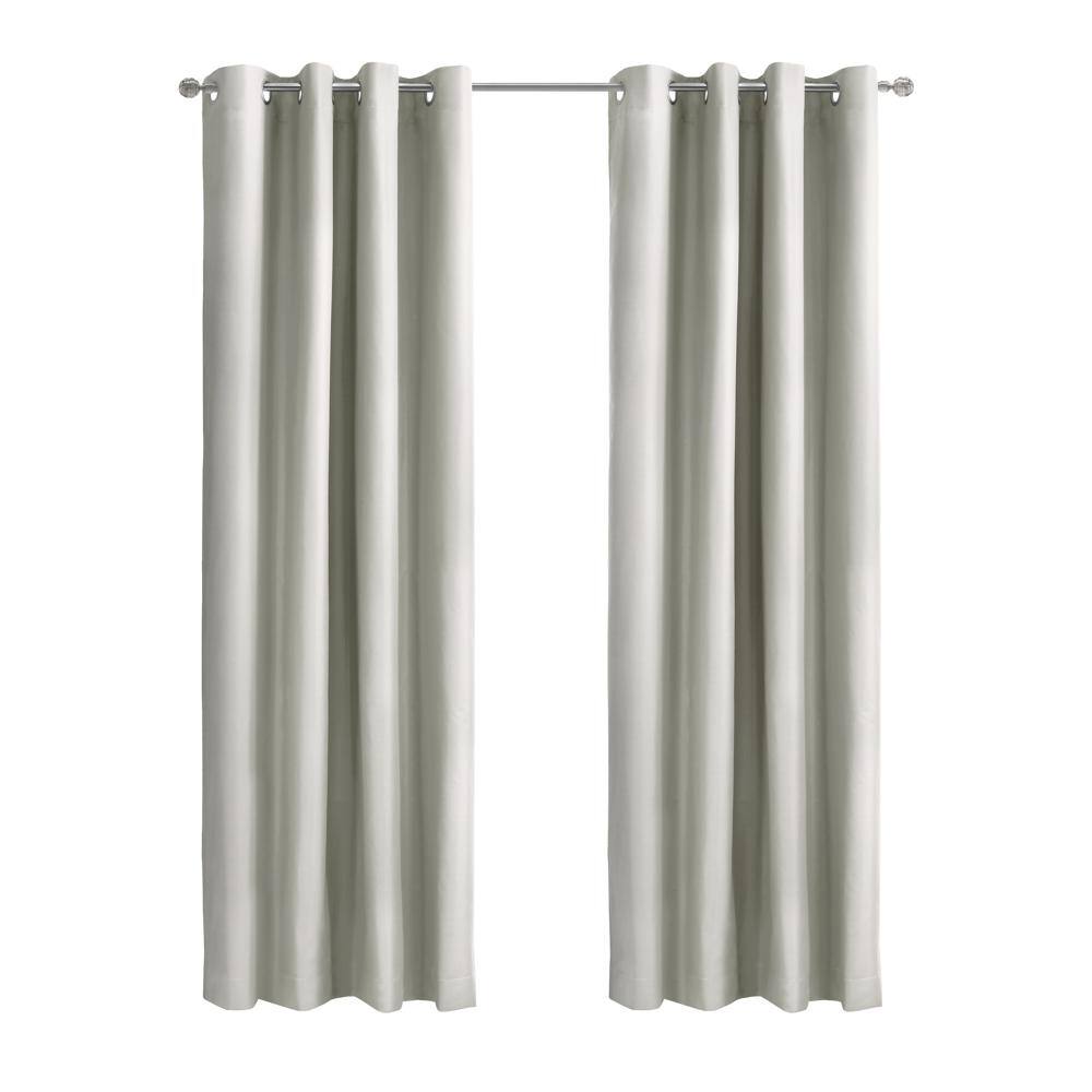 Front. Commonwealth Home Fashions - Thermaplus Alpine Blackout Premium Stylish and Functional Grommet Curtain Panel 52" x 108" White - White.