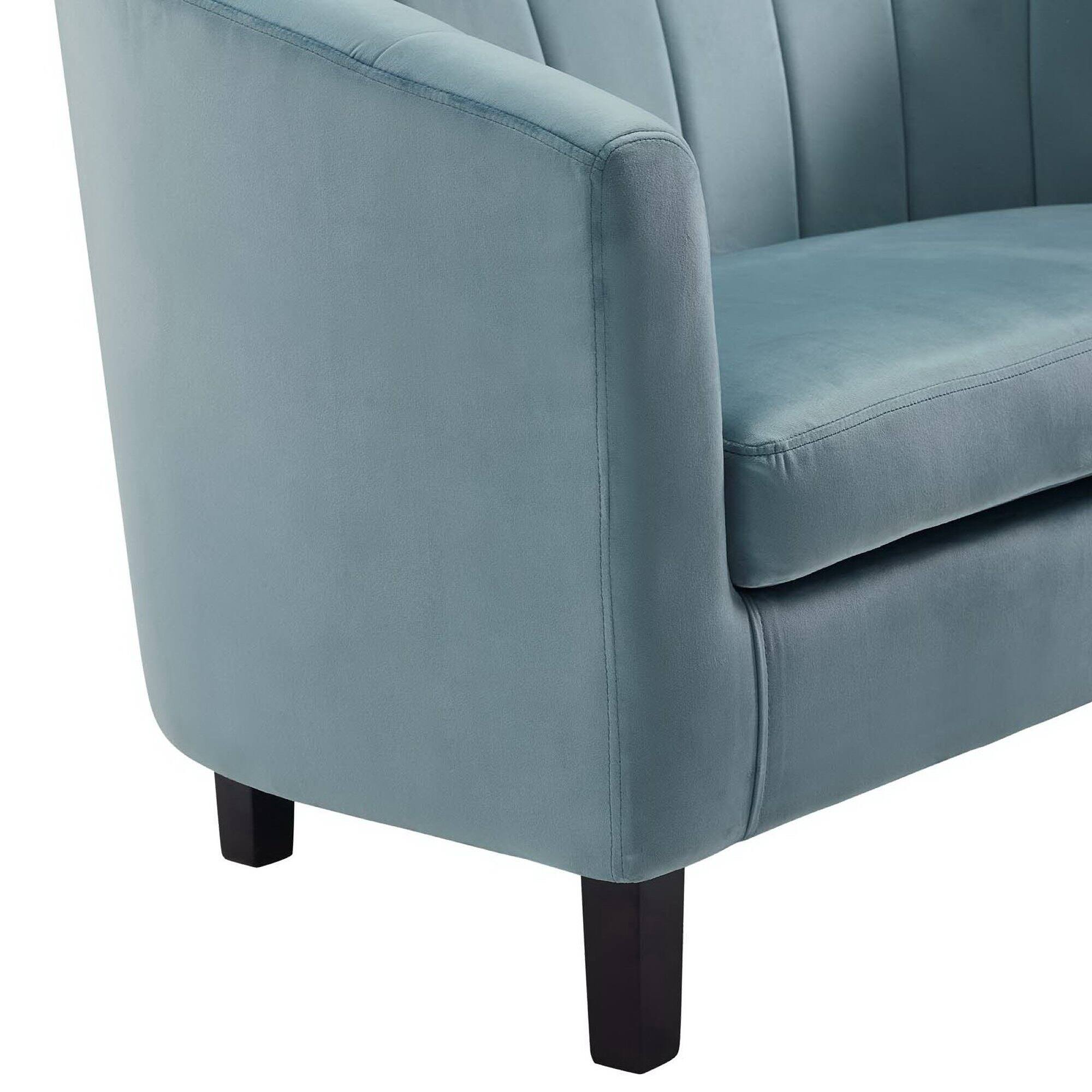 Back. Modway - Prospect Channel Tufted Performance Velvet Armchair by Modway - Blue.