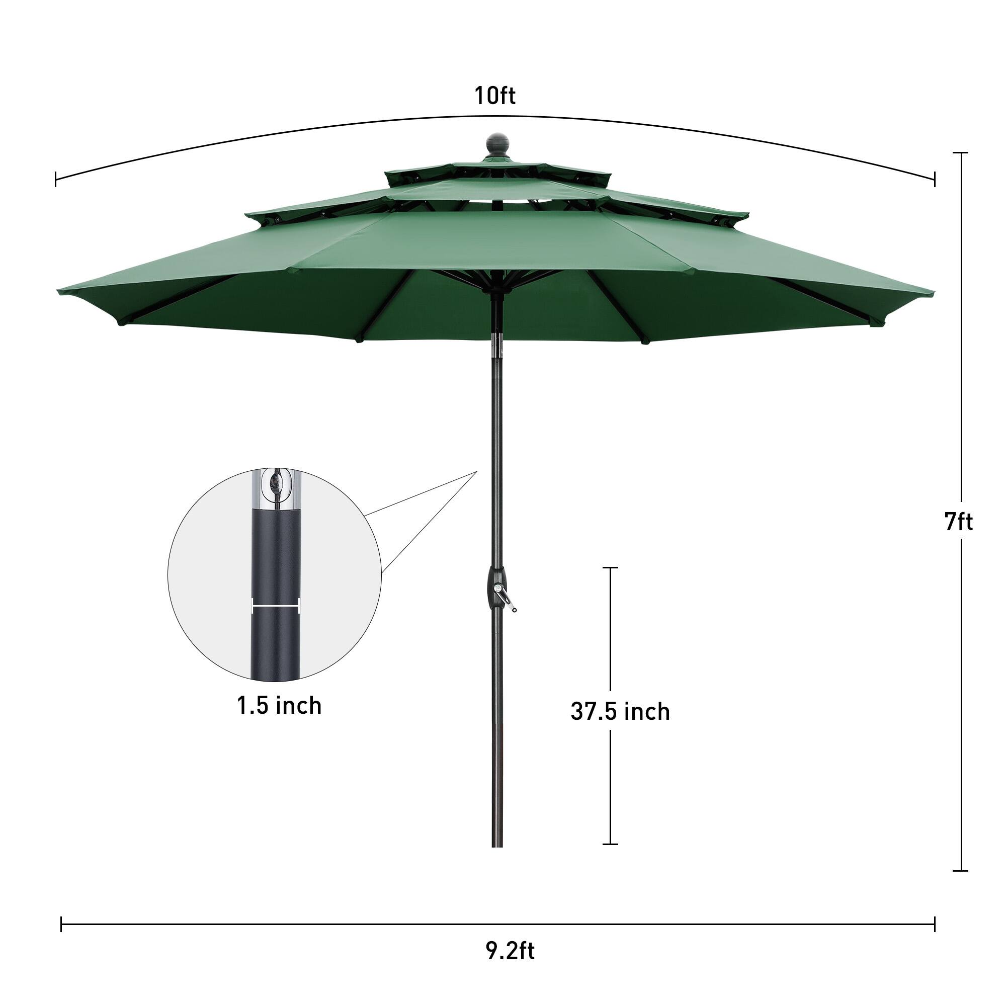 10ft, 7ft, 1.5 inch, 37.5 inch, 9.2ft