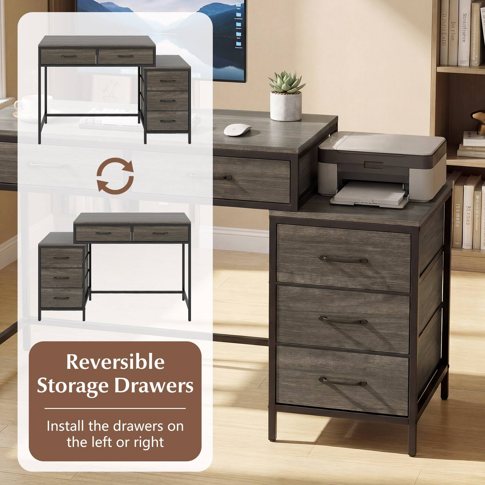 Reversible Storage Drawers  
Install the drawers on the left or right