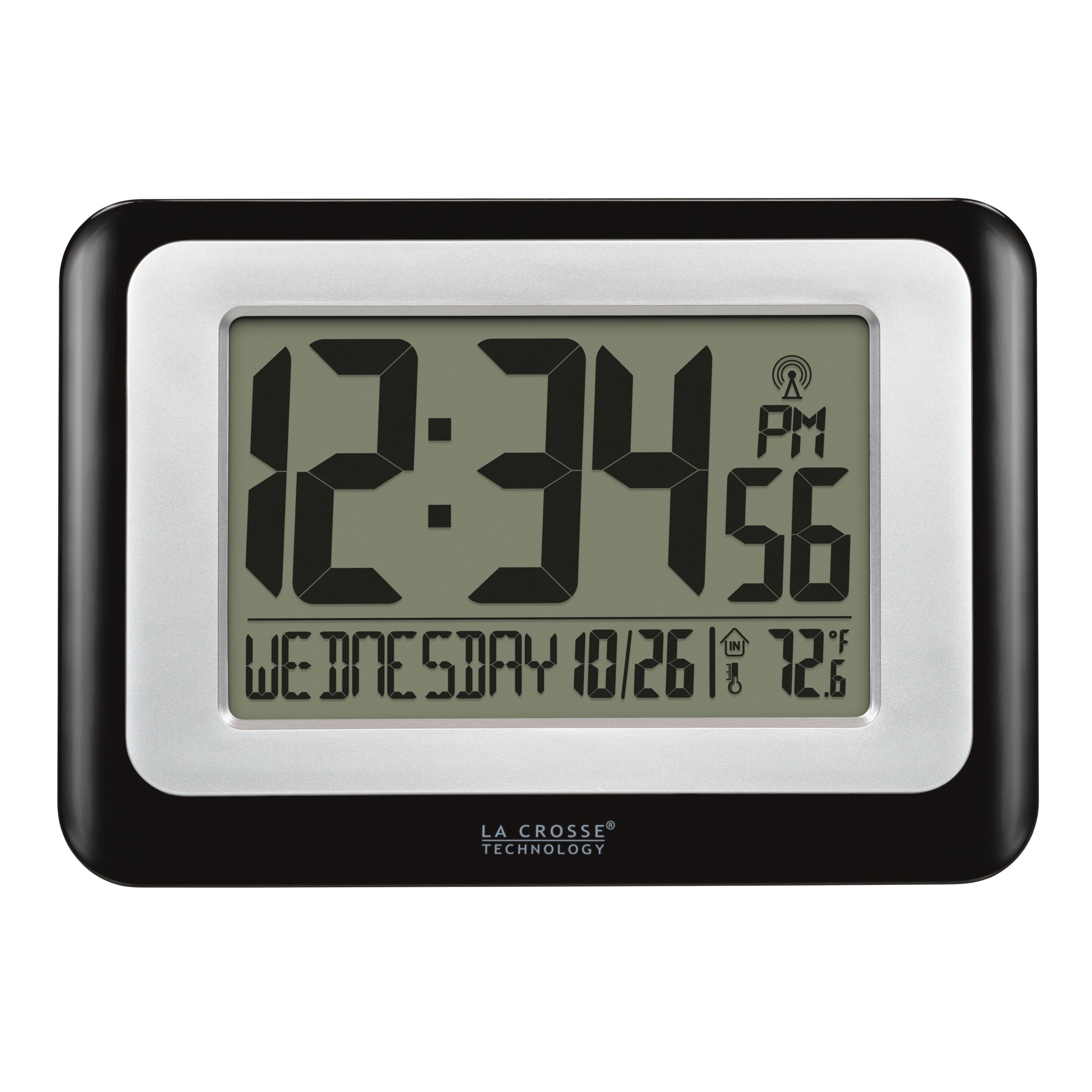 La Crosse Technology Digital Atomic Clock with Temperature Black