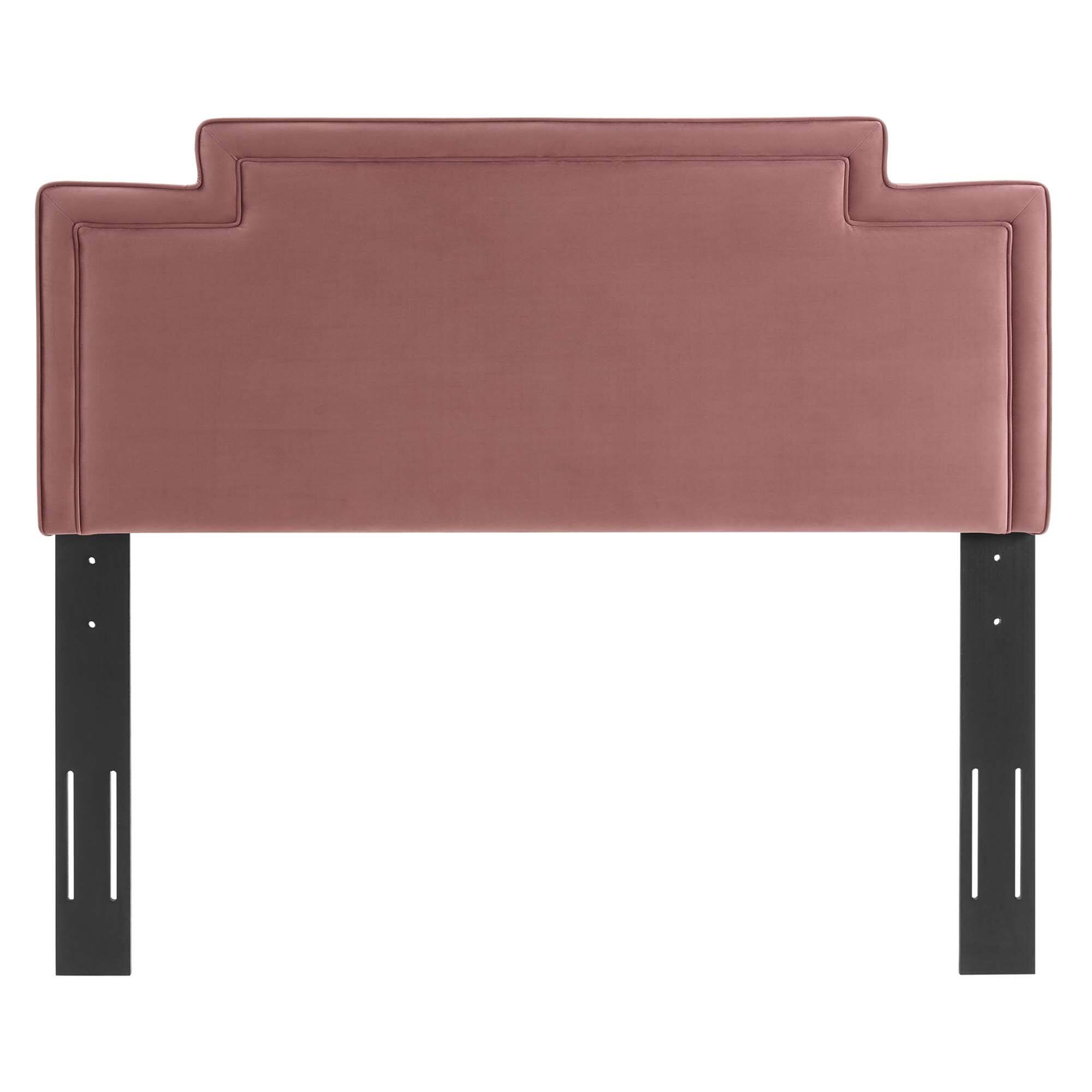 Left. Modway - Transfix Performance Velvet King/California King Headboard by Modway - Dusty Rose.
