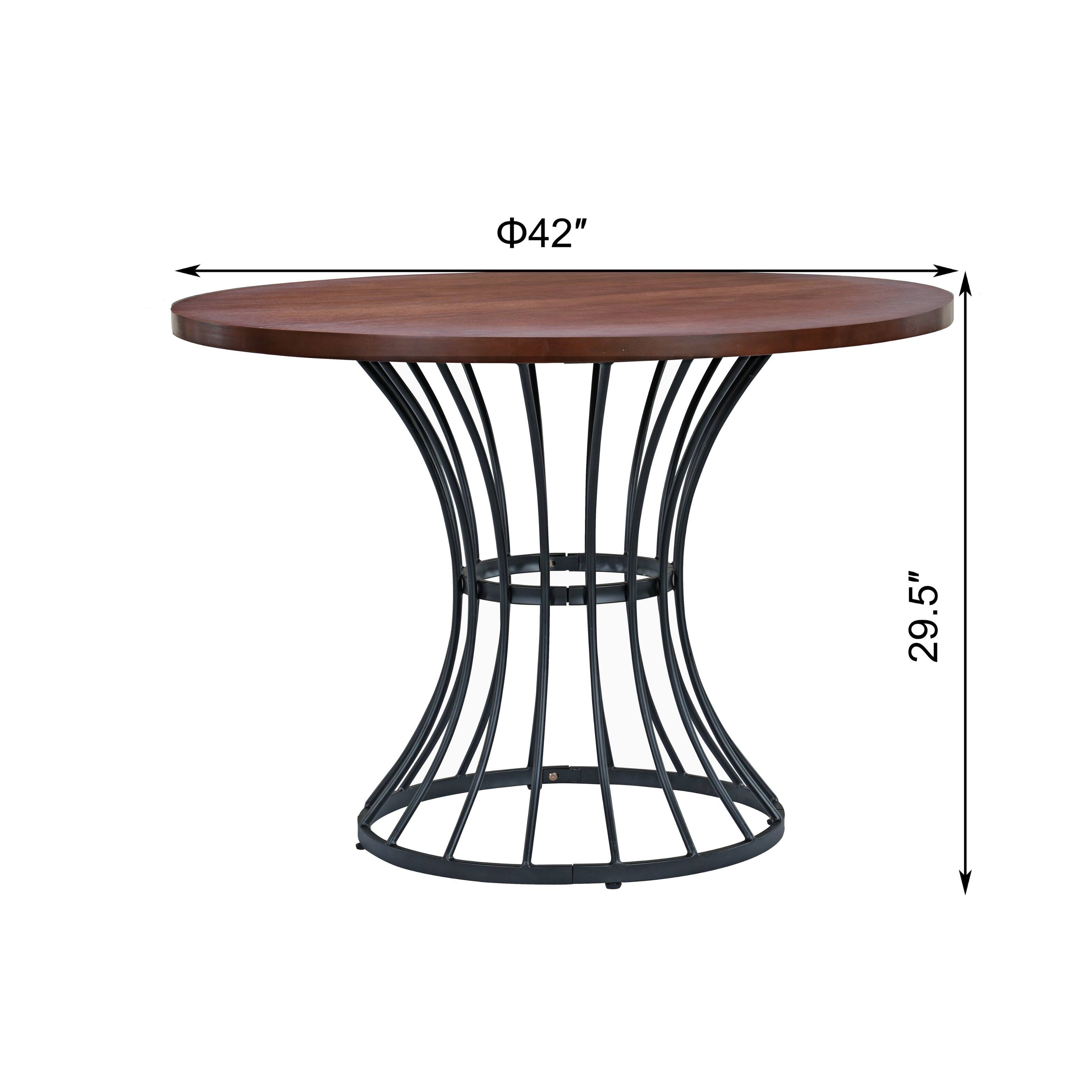 The dimensions of the table are:

- Diameter: 42"
- Height: 29.5"