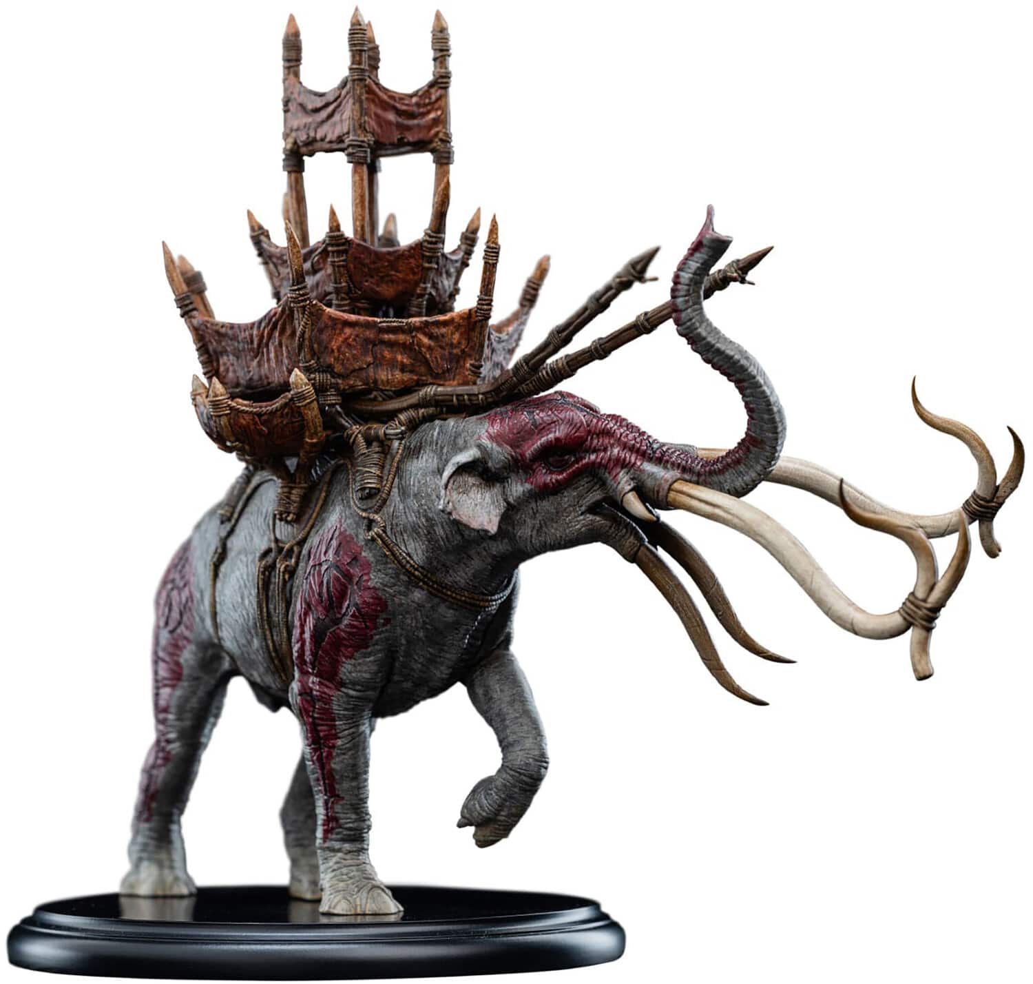 Weta Workshop - Polystone - The Lord of the Rings Trilogy - Mumak in Battle Miniature Statue - COLLECTIBLES - Multicolor