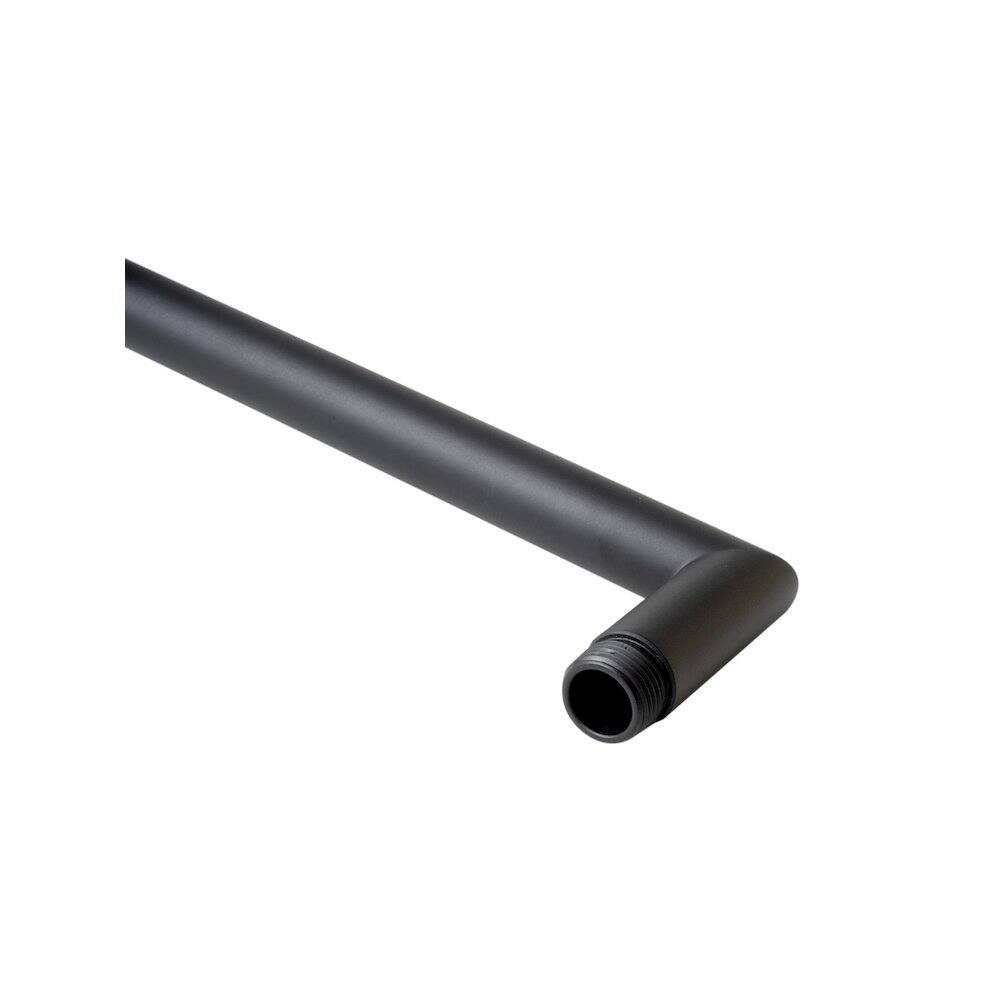 Angle. Alfi - Black Matte 16" Round Wall Shower Arm - Black.