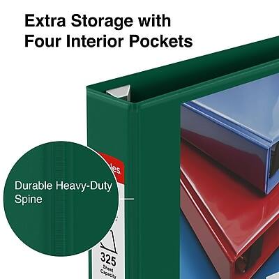 Extra Storage with Four Interior Pockets  
Durable Heavy-Duty Spine  
325 Sheet Capacity